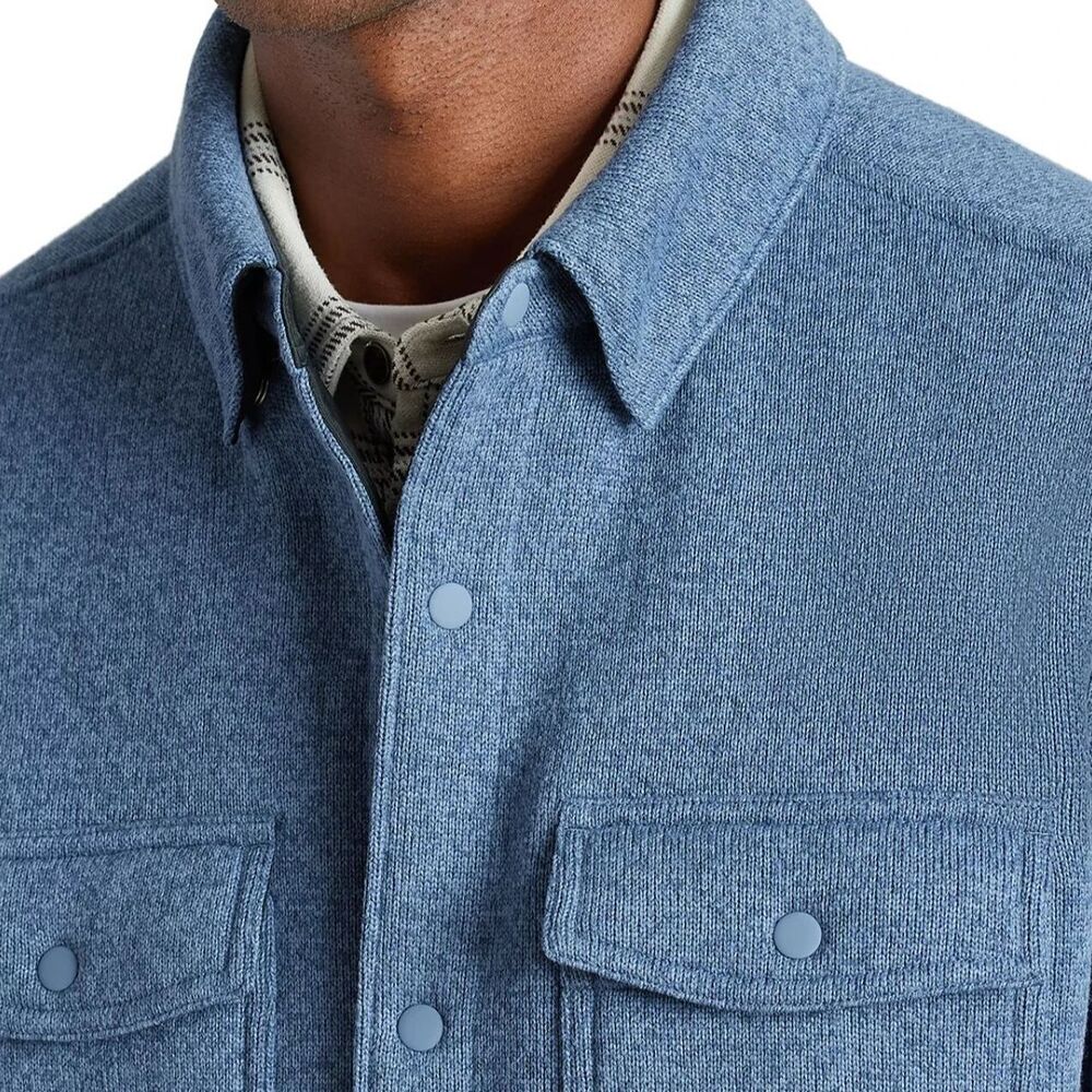 Rhone Fleece Shacket Large Shirt Jacket Indigo Blue Snap NBA All Stars $168 NWT - Picture 14 of 16